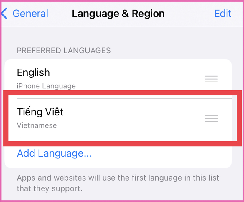 Cách chuyển Gmail sang tiếng Việt trên điện thoại bước 3