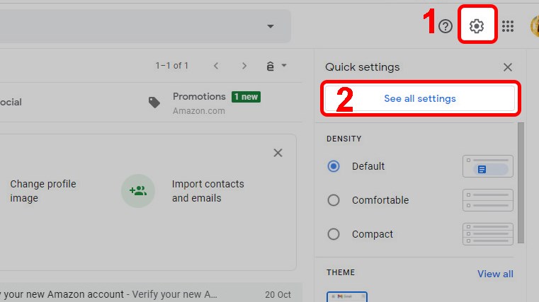 Cách chuyển Gmail sang tiếng Việt trên máy tính bước 2