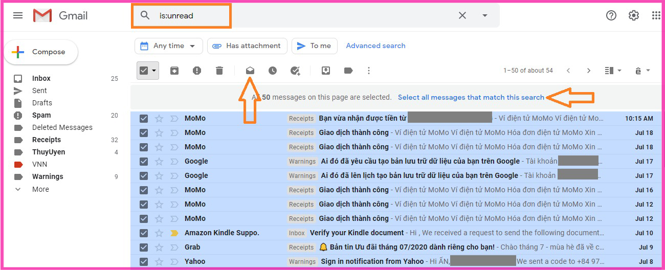 Cách đánh dấu đã đọc trong Gmail trên máy tính