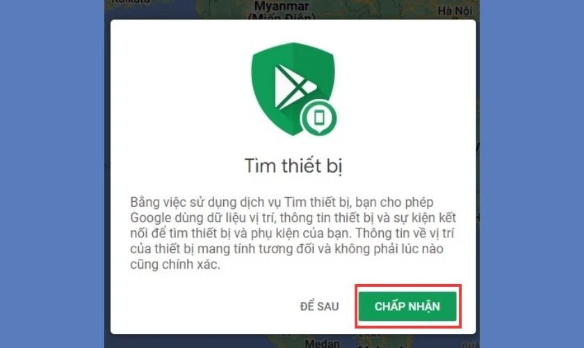 Cách định vị qua Gmail trên Android Bước 2