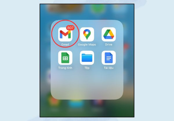 Cách đổi hình nền Gmail trên điện thoại bước 1