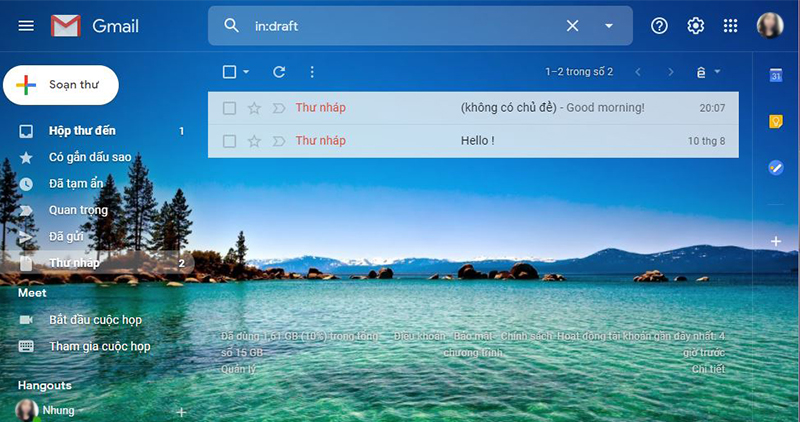 Cách đổi hình nền Gmail trên máy tính bằng hình nền có sẵn bước 2