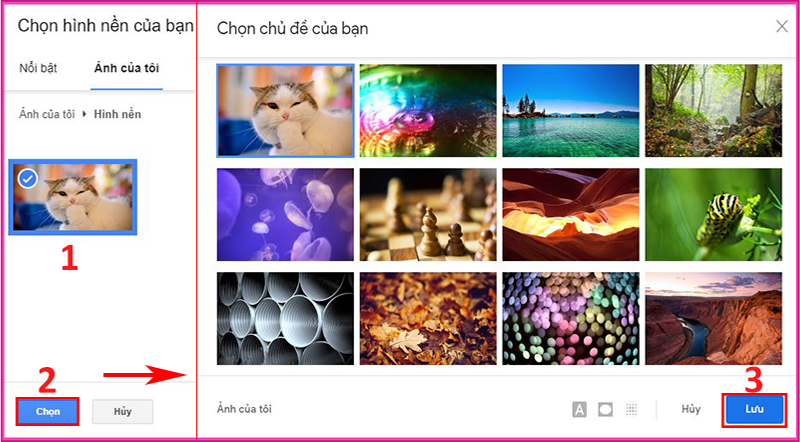 Cách đổi hình nền Gmail trên máy tính bằng hình nền của bạn bước 2