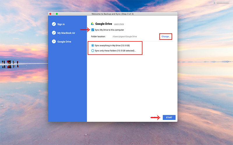 Đồng bộ Google Drive với máy tính bước 5