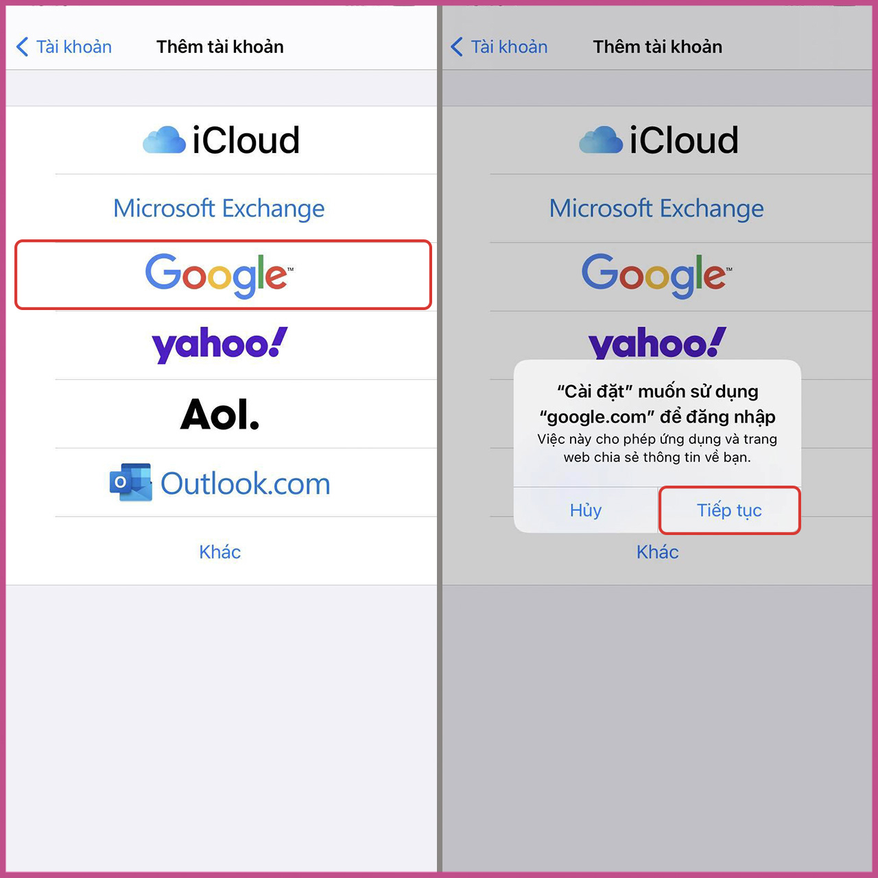 Cách đồng bộ danh bạ từ iPhone lên Gmail bước 3