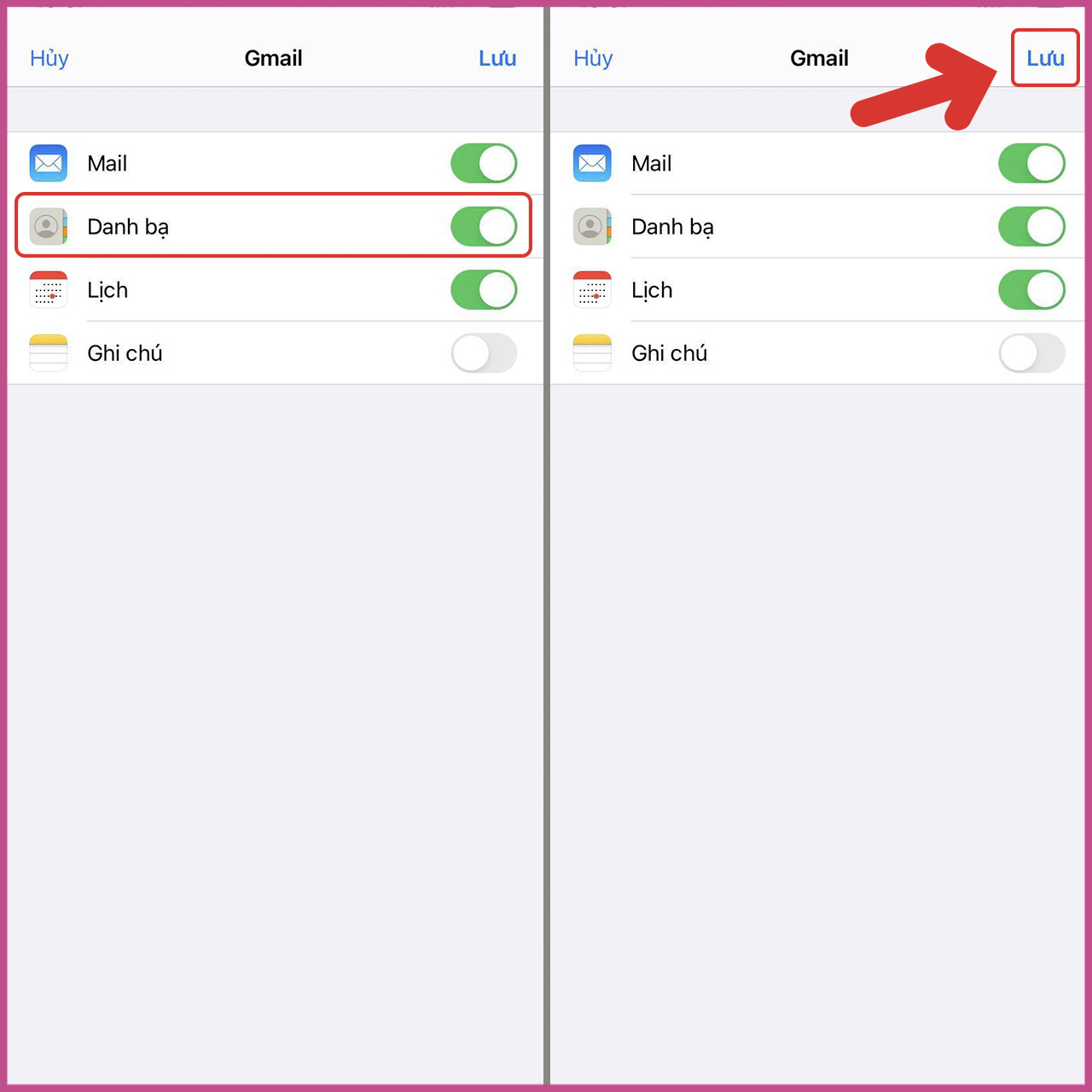 Cách đồng bộ danh bạ từ iPhone lên Gmail bước 5