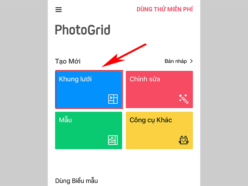 Cách ghép ảnh trên iPhone bằng ứng dụng Photo Grid bước 2