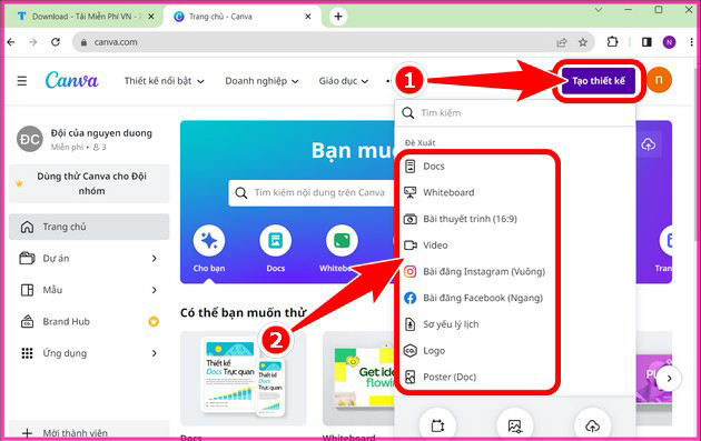 Cách gửi Canva qua Zalo trên máy tính Bước 3