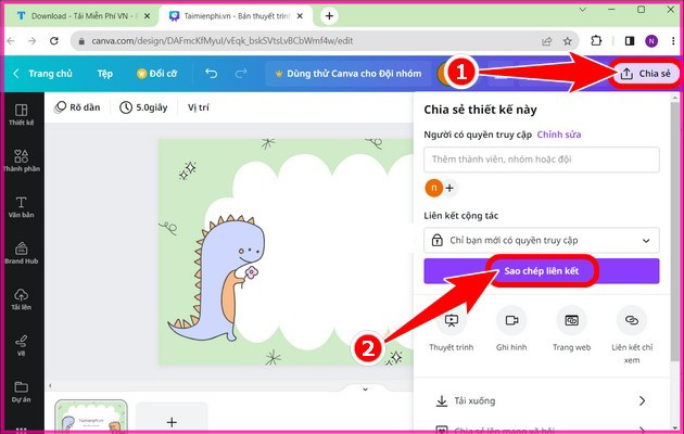 Cách gửi Canva qua Zalo trên máy tính Bước 4