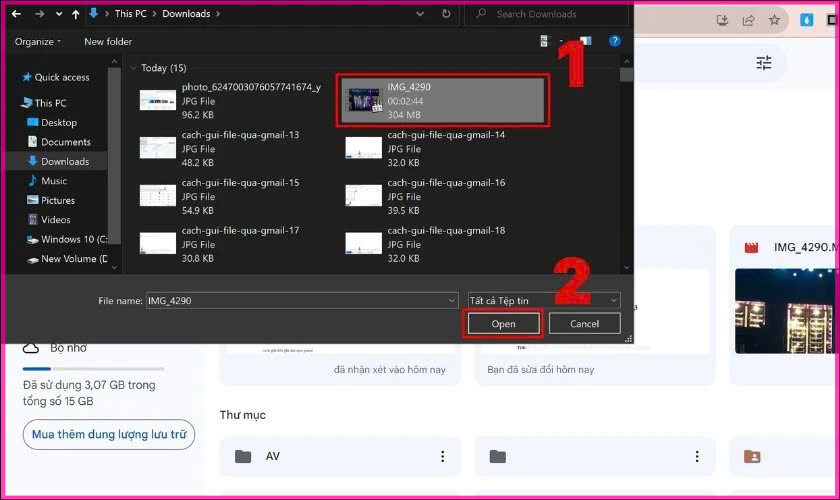 Cách gửi file có dung lượng lớn qua Gmail bước 3