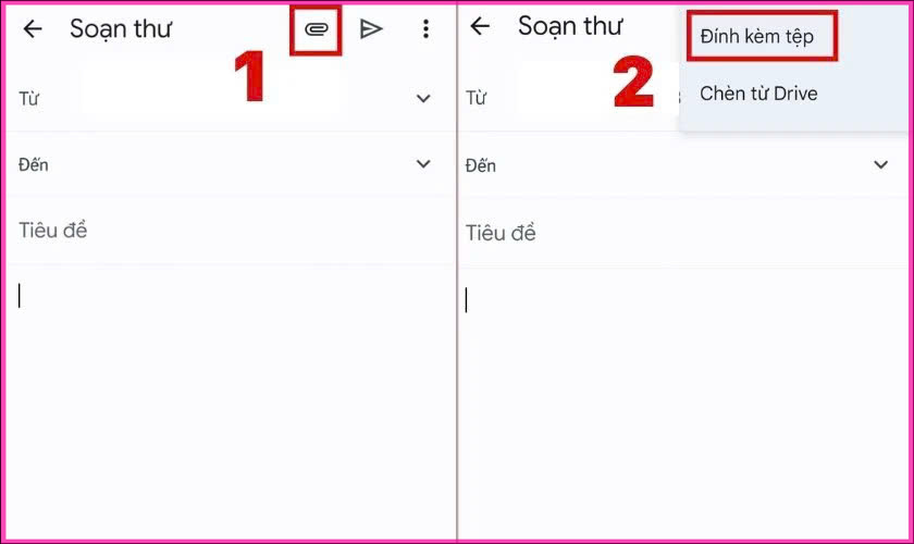 Cách gửi file qua Gmail trên điện thoại bước 2