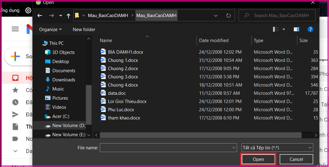 Cách gửi file qua Gmail trên máy tính bước 3