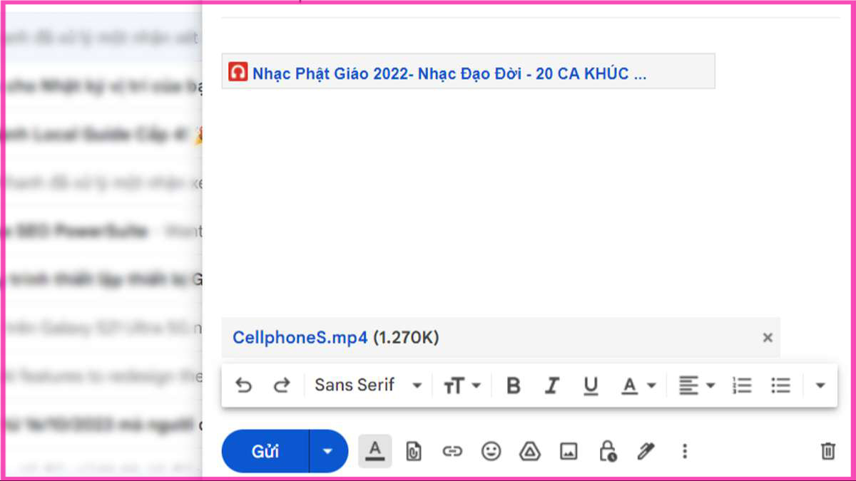 Cách gửi video dung lượng lớn qua Gmail bước 3