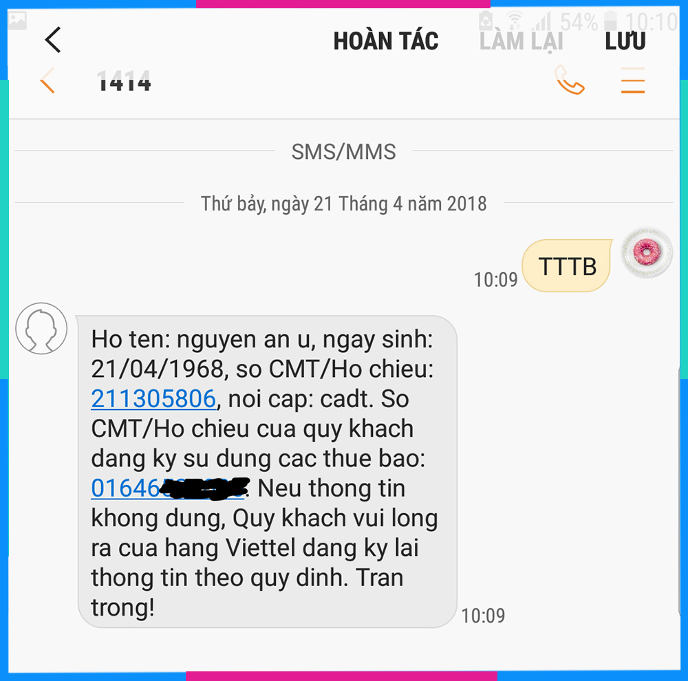 Cách kiểm tra SIM chính chủ Viettel bằng tin nhắn