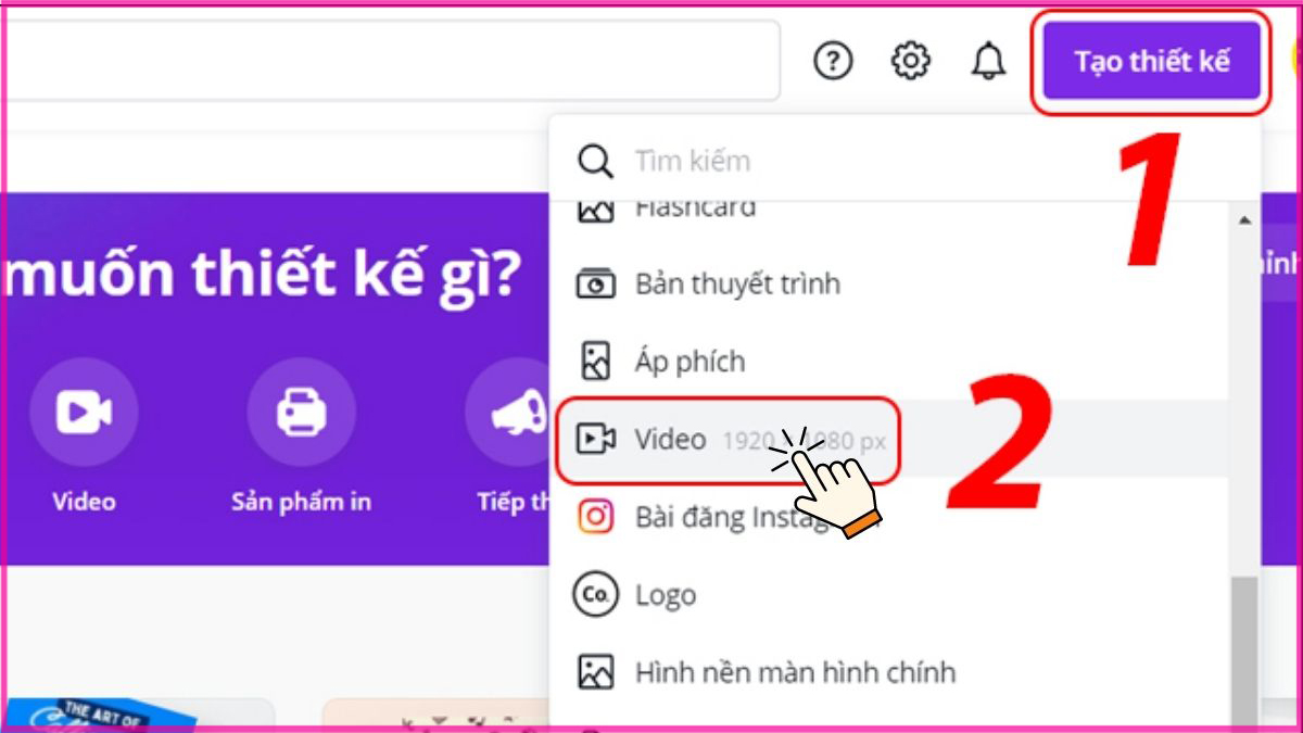 Cách làm video trên Canva bằng máy tính bước 1