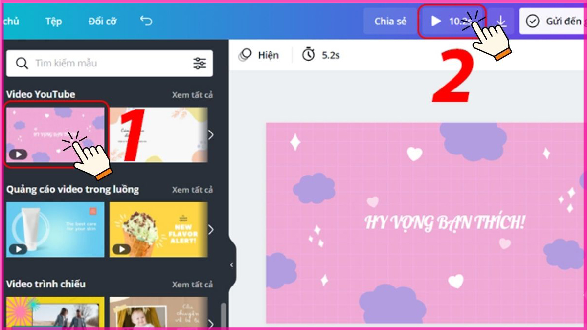 Cách làm video trên Canva bằng máy tính bước 2