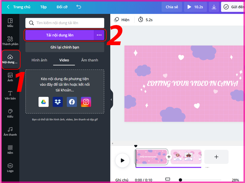 Cách làm video trên Canva bằng máy tính bước 3
