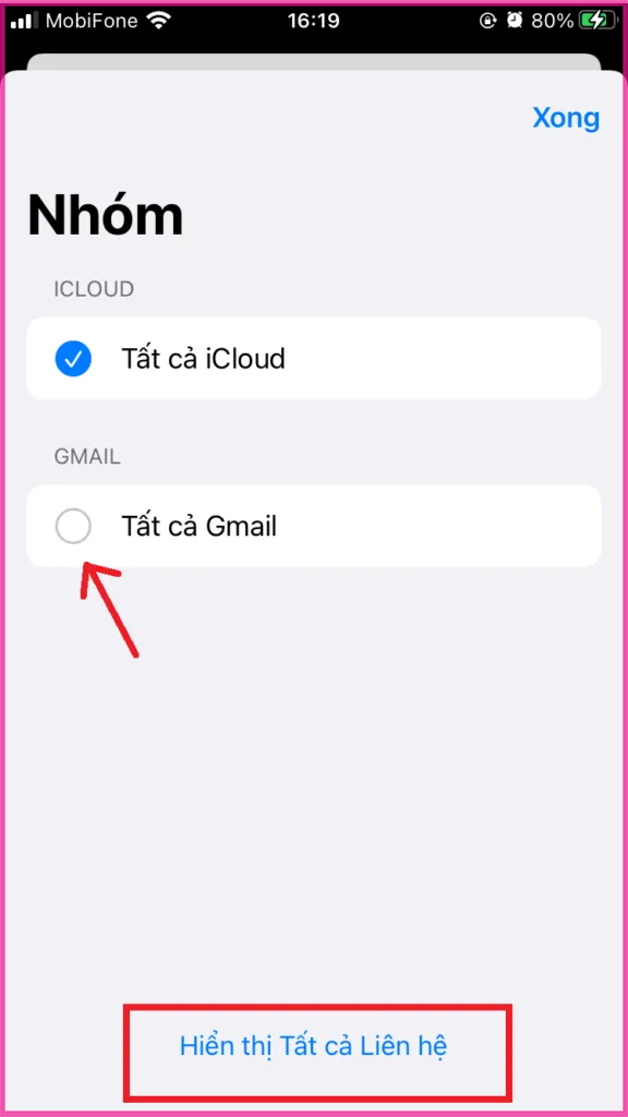 Cách lấy danh bạ từ Gmail trực tiếp về bằng điện thoại iPhone cách 2 bước 2