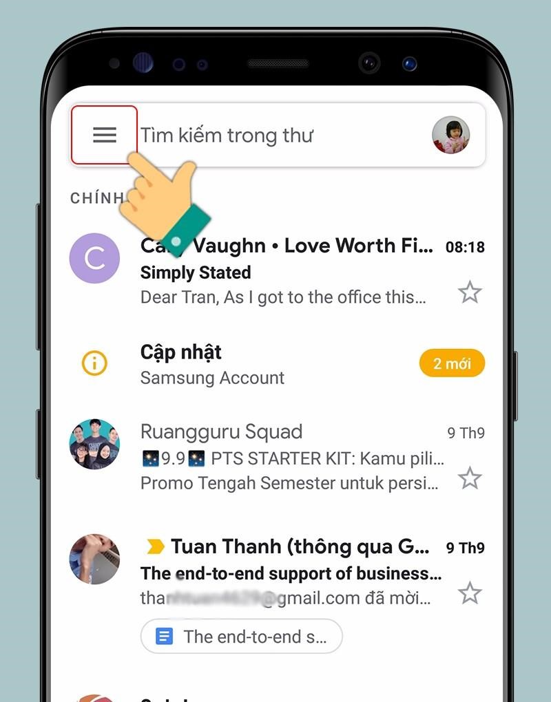 Cách lấy danh bạ từ Gmail về điện thoại Android bước 1