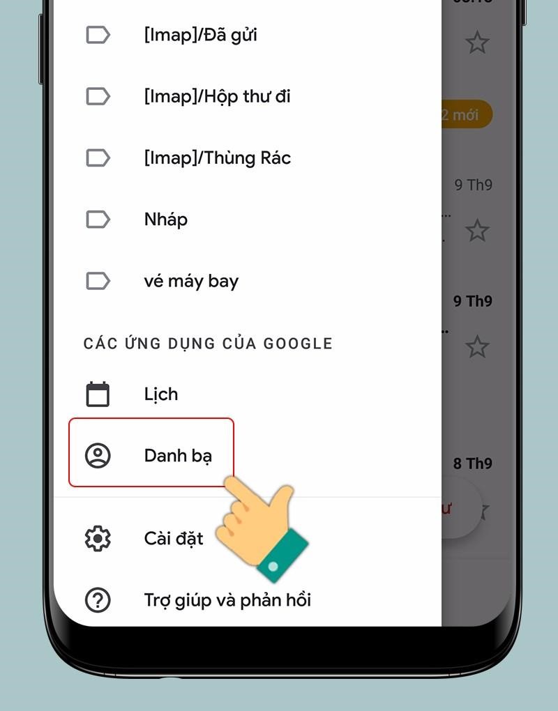 Cách lấy danh bạ từ Gmail về điện thoại Android bước 2