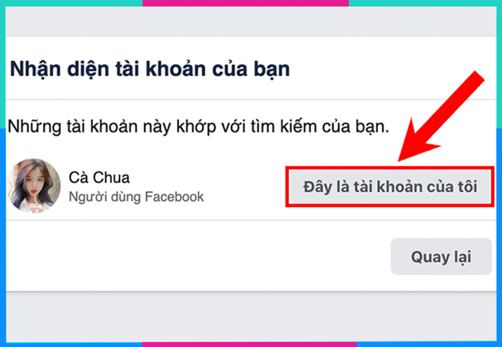 Cách lấy lại Facebook không cần mã xác nhận bằng tên người dùng