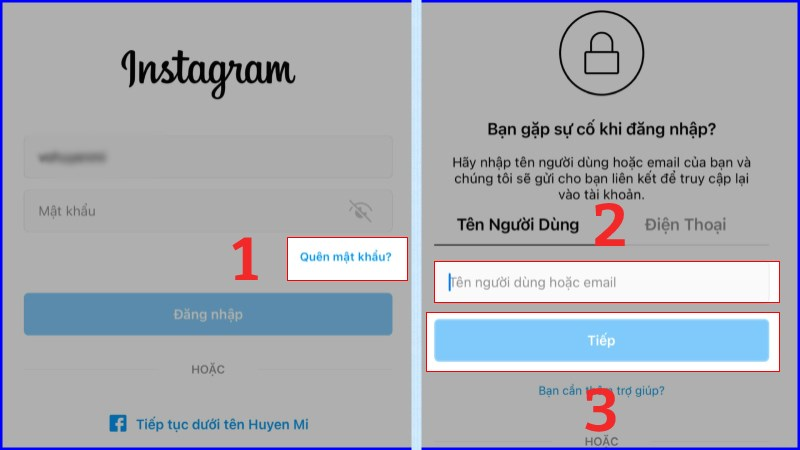 Lấy lại mật khẩu Instagram không cần email B3