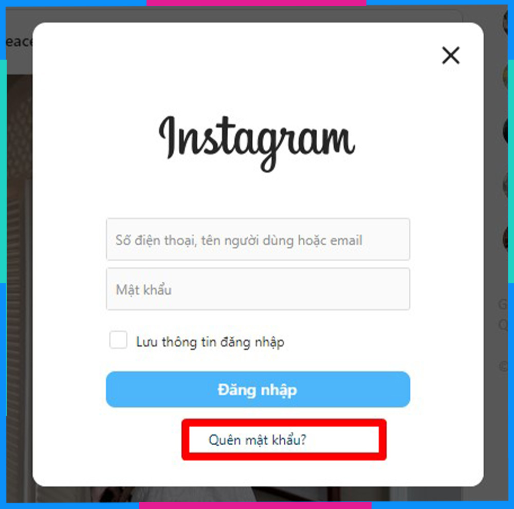 Cách lấy lại mật khẩu Instagram trên máy tính B2