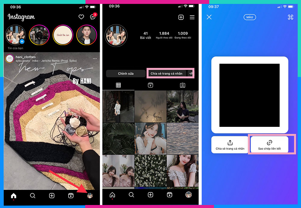 Cách lấy link Instagram của mình trên điện thoại