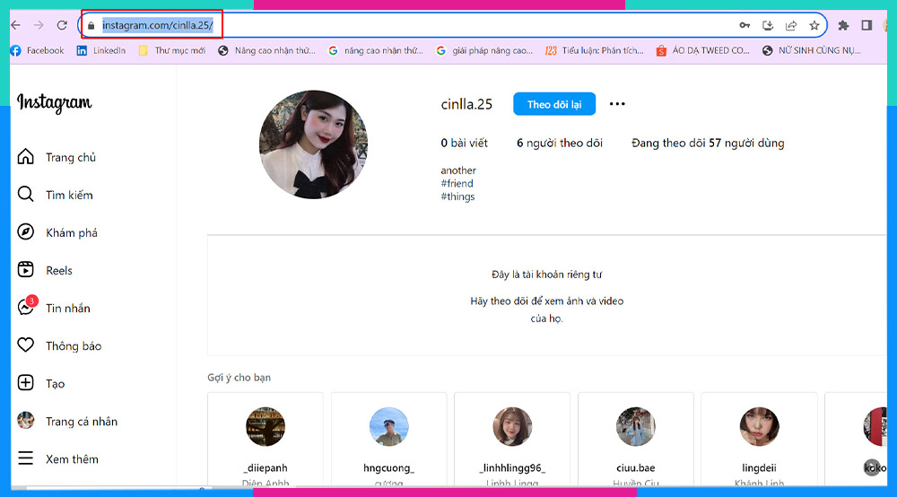 Cách lấy link Instagram của người khác trên máy tính b3