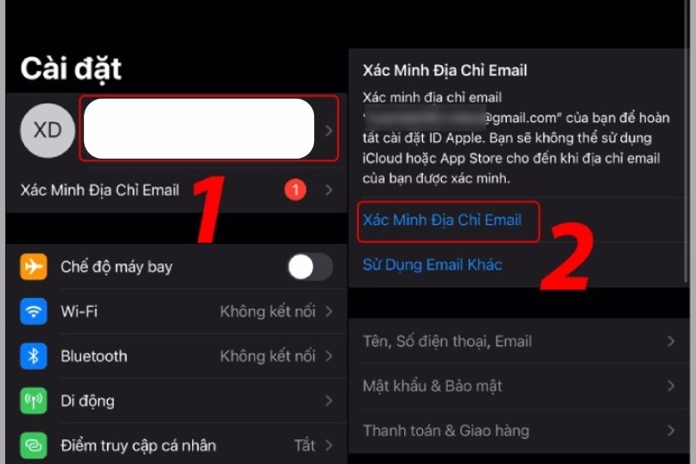 Cách lấy mã xác minh Gmail trên điện thoại iPhone bước 1