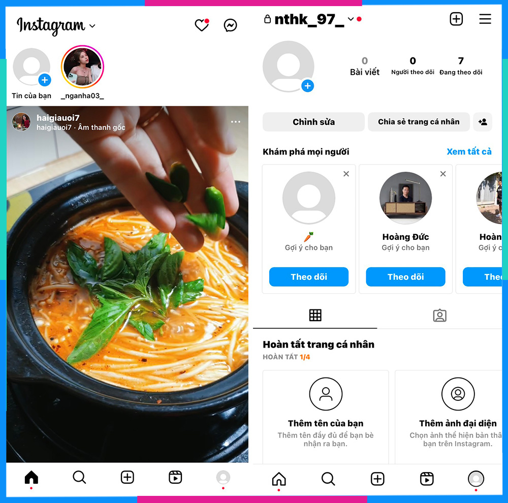 Liên kết Instagram với Facebook trên điện thoại B3