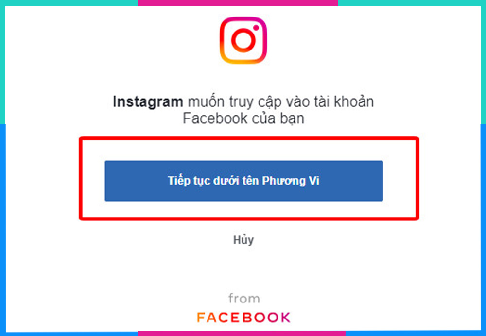 Liên kết Instagram với Facebook trên máy tính B3