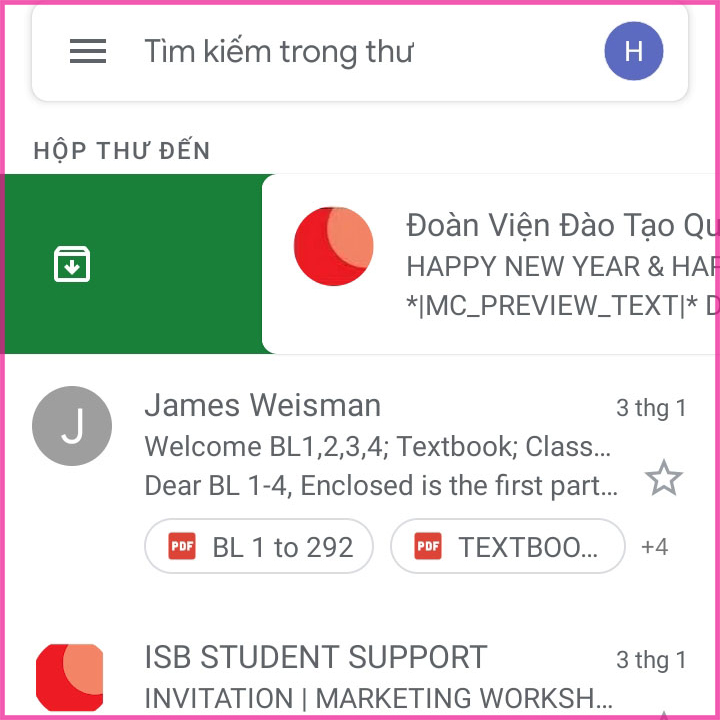 Cách lưu trữ Gmail trên điện thoại bước 2