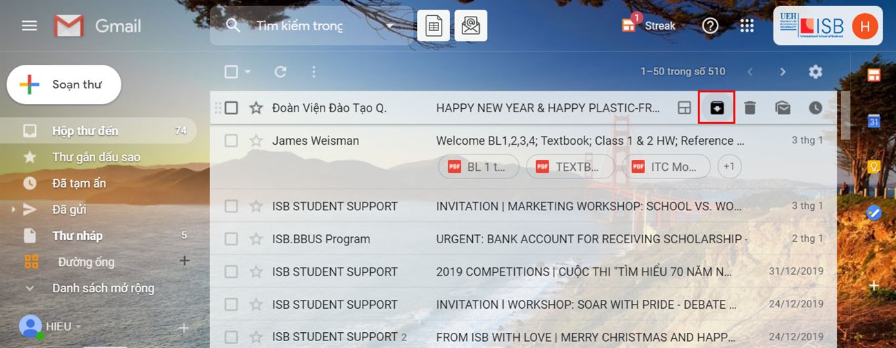 Cách lưu trữ Gmail trên máy tính