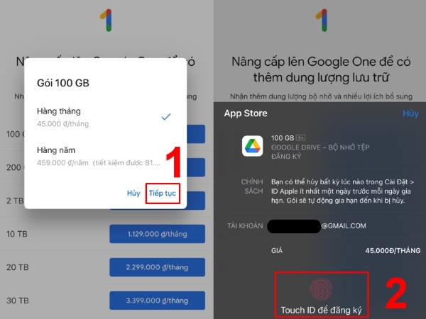 Mua trực tiếp qua Google Drive trên điện thoại bước 3
