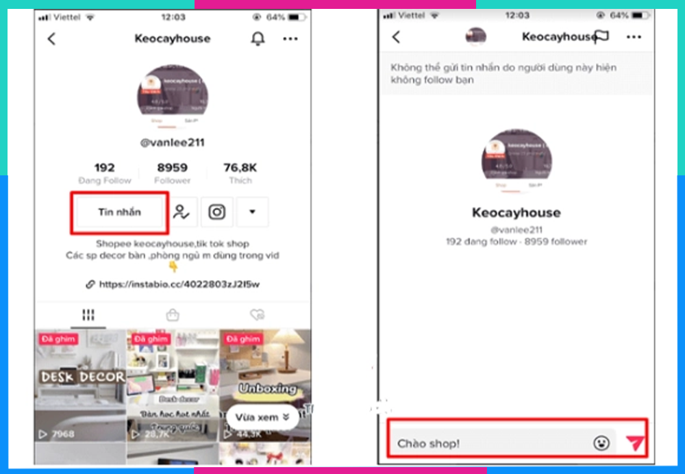 Cách nhắn tin trên Tik Tok Shop 1