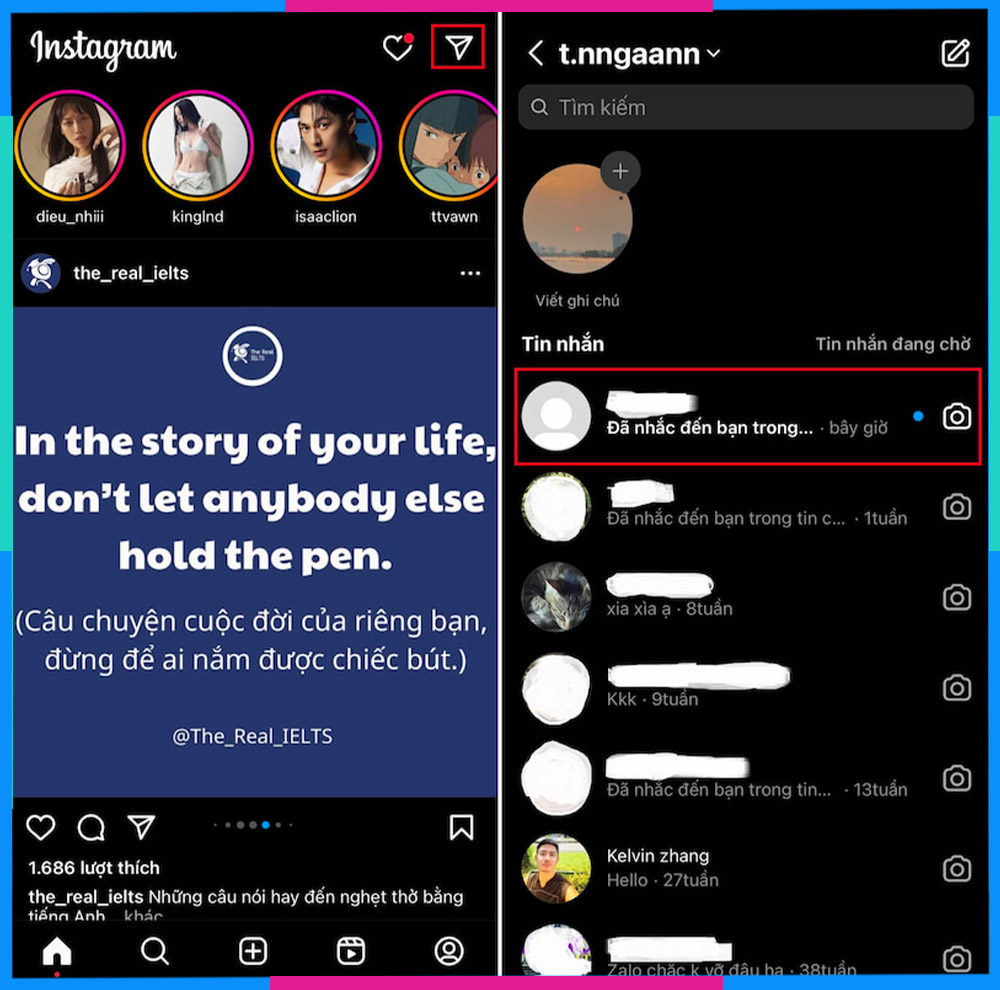 Cách reup Story trên Instagram khi được gắn thẻ b1