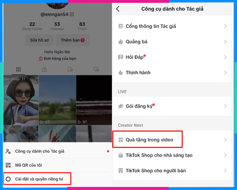 Rút tiền từ quà tặng Live TikTok