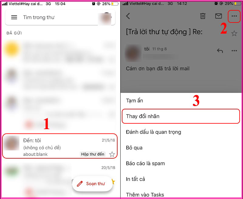 Cách sắp xếp và phân loại email bằng nhãn đã tạo trong Gmail trên điện thoại bước 2