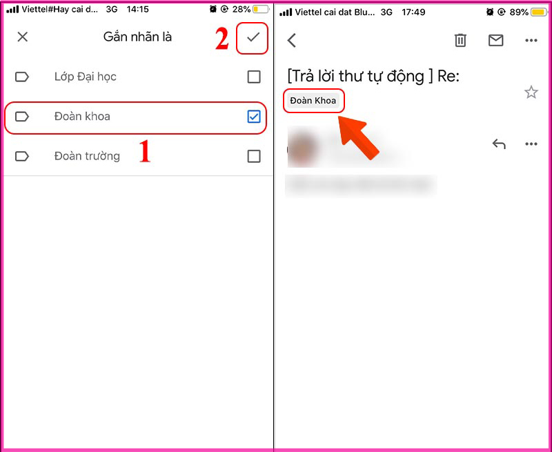 Cách sắp xếp và phân loại email bằng nhãn đã tạo trong Gmail trên điện thoại bước 3