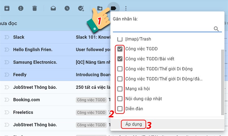 Cách sắp xếp và phân loại email bằng nhãn đã tạo trong Gmail trên máy tính bước 3