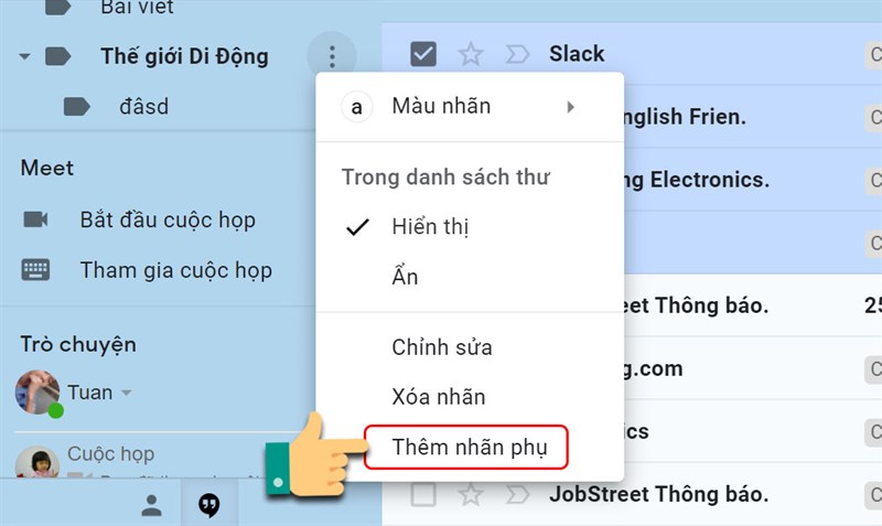 Cách sắp xếp và phân loại email bằng nhãn đã tạo trong Gmail trên máy tính bước 5.2