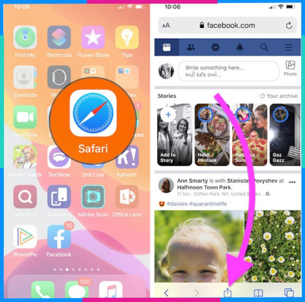 Cách tải Facebook Lite cho iPhone Safari B1