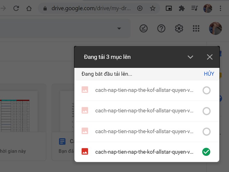 Cách tải ảnh lên Google Drive trên máy tính bước 4