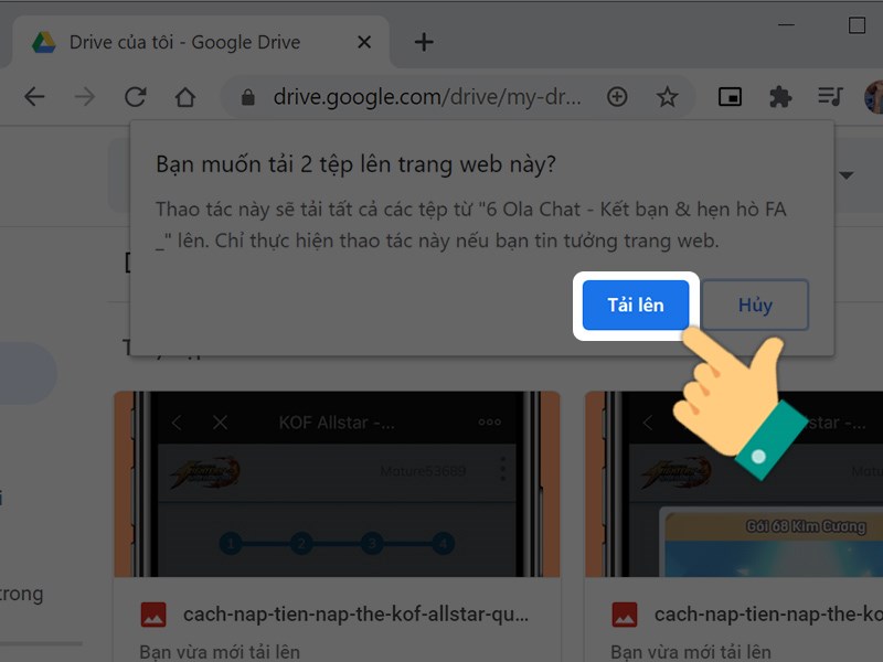 Cách tải ảnh lên Google Drive trên máy tính bước 6