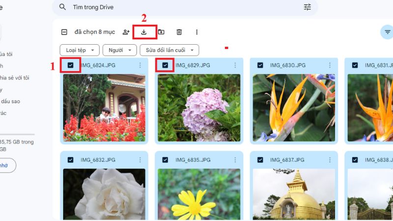 Hướng dẫn chi tiết cách tải nhiều ảnh từ Google Drive về máy tính bước 3