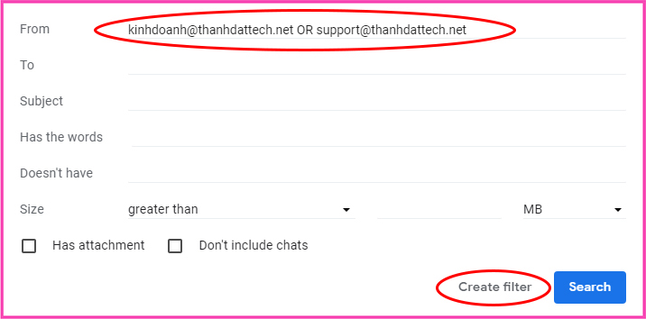 Cách tạo bộ lọc để chỉ định các email đến sẽ được gán vào nhãn bước 4