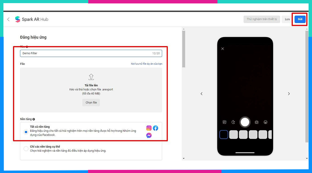 Cách tạo Filter trên Instagram bằng máy tính B19
