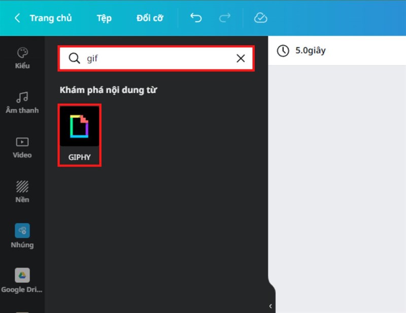 Cách tạo gif trên Canva bước 3