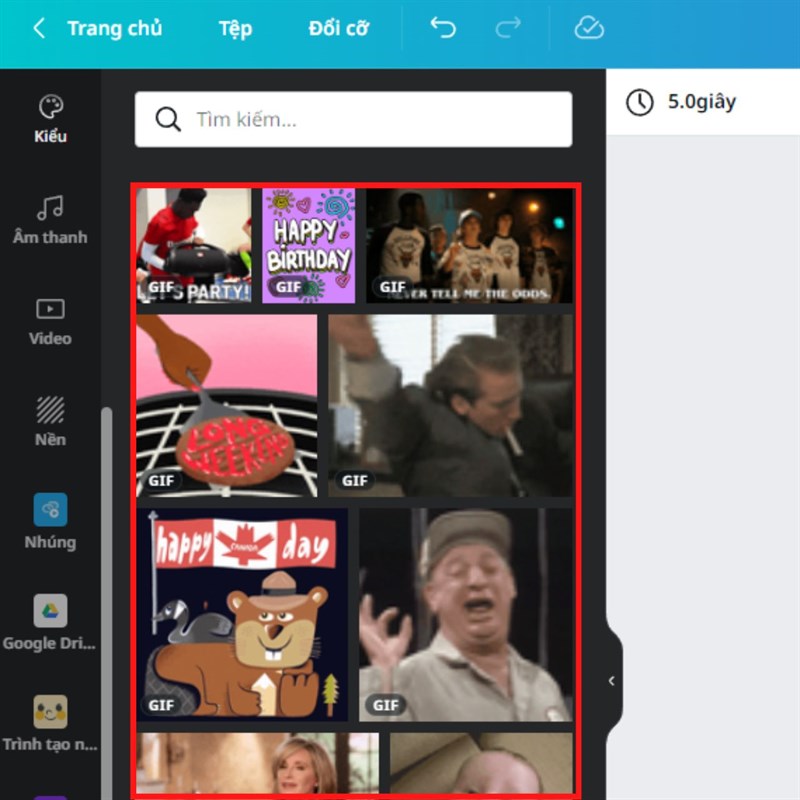 Cách tạo gif trên Canva bước 4